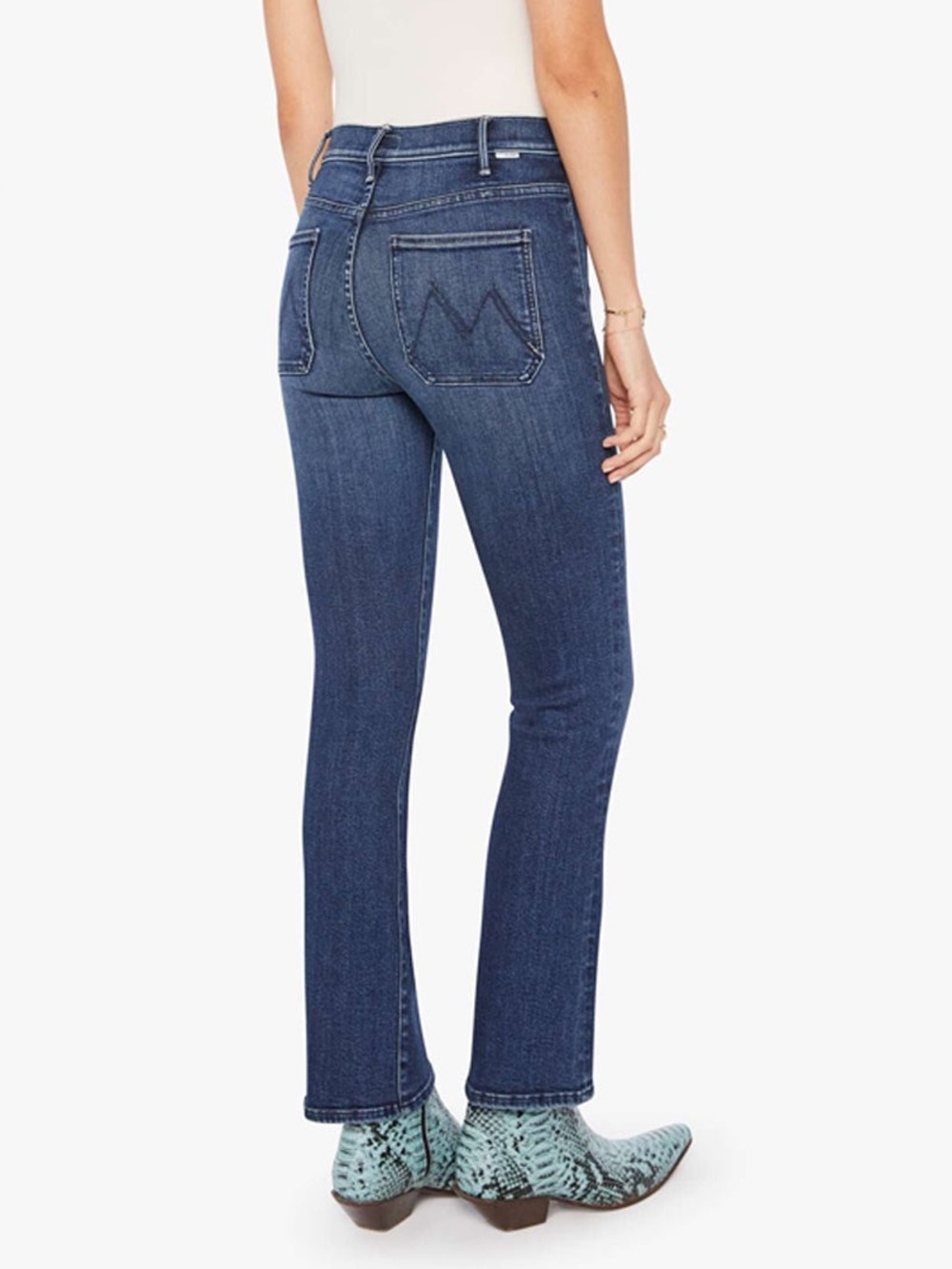 Mother size 24 the pony boy ankle fray classic Mid-Rise Straight Jeans Dark blue